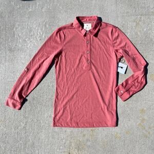 Linksoul Womens Polo Roll Up Long Sleeve Small Sunwash Golf